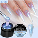 MEET ACROSS 8ml Aurora Extension Nail Gel Polish Glitter Sparkling Nail Art Semi Permanent Building Gel For Nails Manicure