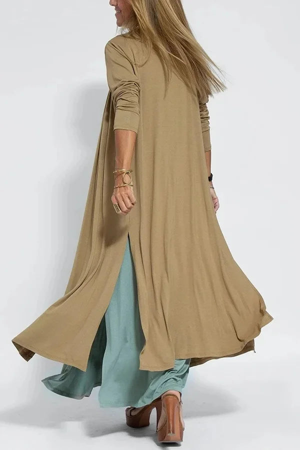 2023 New Solid Color V-Neck Pullover Dress Cardigan Jacket Women's Fashion Cross-Border Amazon Independent Site Clothing