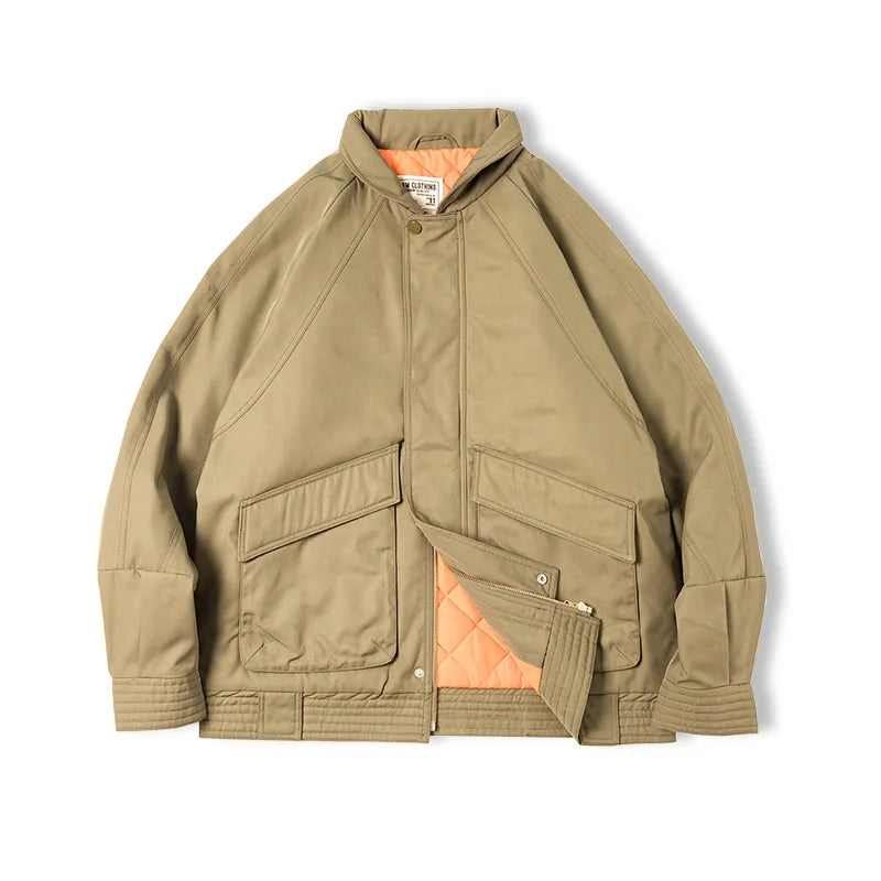 Maden Japanese Vintage Pilot Jackets Thickened Warm Cotton Pocket Coats Men's Autum Winter Coat Bomber Jacket