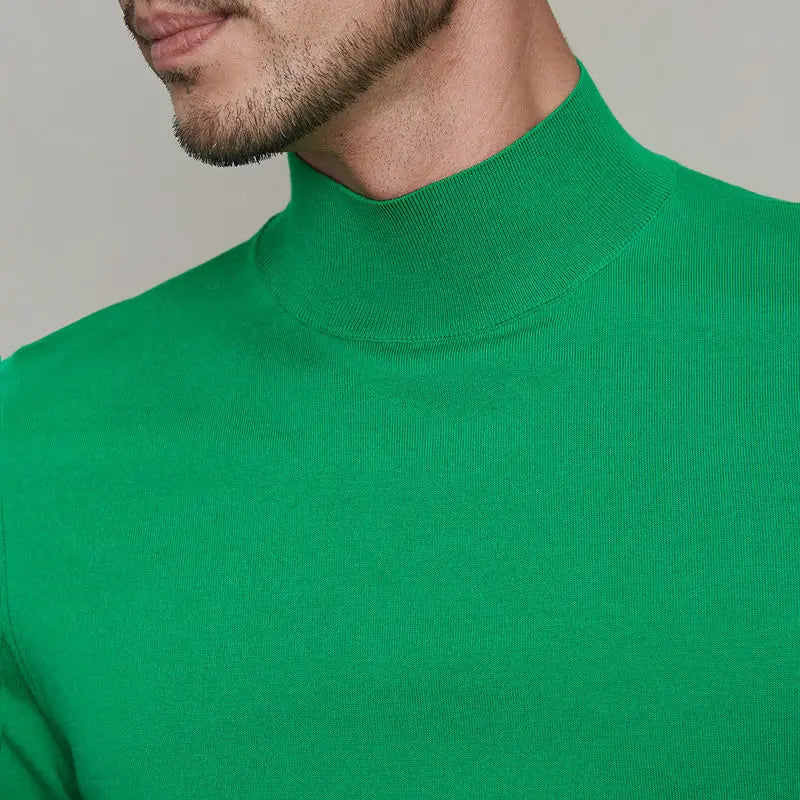 Autumn Winter Men's Black Turtleneck Pullover Casual Thin Wool Top Slim Fit Long Sleeve Clothing Knit Sweater Mens Clothes