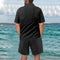 Men's New Waffle Summer Suit 2025 Casual T-shirt + Shorts Suit Men's Tracksuit Solid Color Tracksuit Loose Suit Clothes for Men