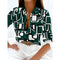 Women's Fashionable New Long-Sleeved Shirt 3d Stripe Print Single-Breasted Shirt Tops Autumn Comfortable Button Shirts Plus Size