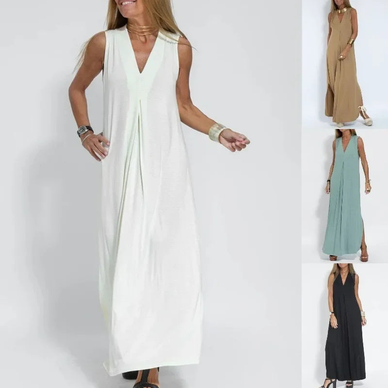 2023 New Solid Color V-Neck Pullover Dress Cardigan Jacket Women's Fashion Cross-Border Amazon Independent Site Clothing