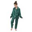 teenager loungewear children home clothing kids pajamas set girls silk satin pijama boys sleepwear baby nightgowns for 3-13Y