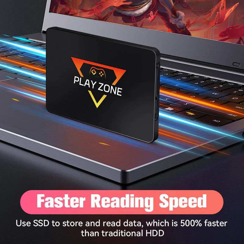 PlayZone 1TB Portable External Game SSD Handheld Game Console For Xbox/PS4/PS3/PS2/Switch Built-in 16000 Games For Win PC/Laptop