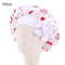 Kids Satin Bonnet Sleep Hat Silk Shower Cap for Child Hair Beanie at Night Boy Girls Flower Printed Silk Sleep Cap with Band Bow