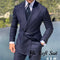 Double Breasted Men's Suit Wide Peak Lapel Wedding Grooms Tuxedos 2 Pieces Business Men Suits