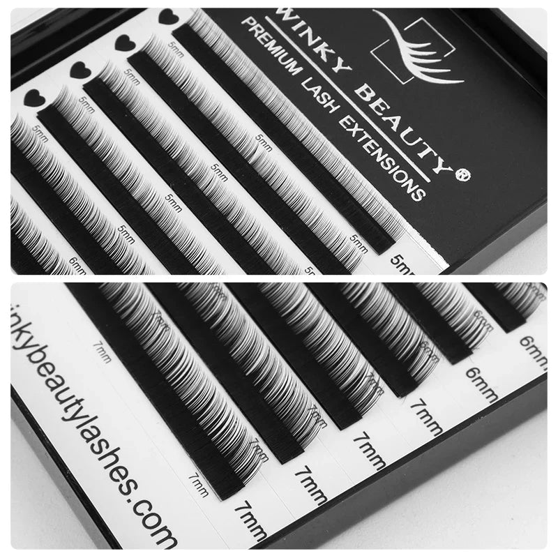 winky beauty Mink Individual Bottom Eyelash Extension B/C Curl 5-7Mix Professional Under Lash Make up Natural False Lashes