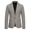 Classic Men's Casual Blazer Jackets SIngle Button Vintage Check Suit Coat Male Khaki