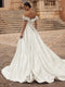 Glamorous Wedding Dresses A Line Satin Bridal Gowns Off The Shoulder Robes High Slit Floor Length Vestidos De Novia Customized