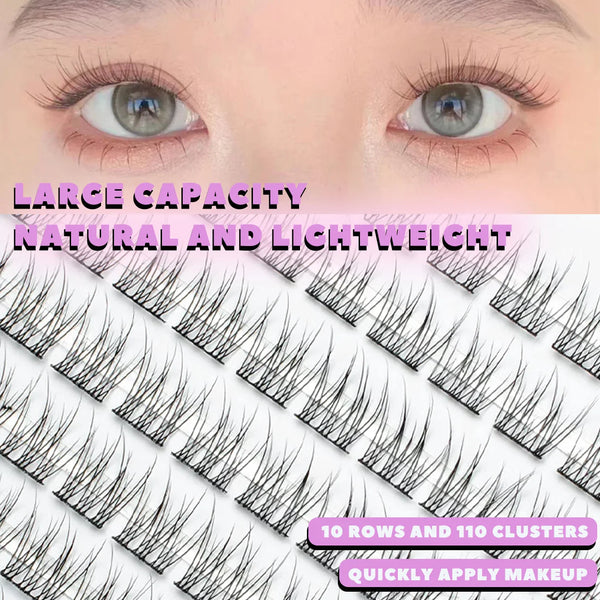 Clusters Eyelash 10 Rows Fish Tail Fluffy Natural C Curl Beauty Makeup Extension Tools Daily Wispy Single Cluster False lashes