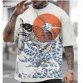 Japanese Style Men's Short-Sleeved T-Shirt Shirt Ukiyo-E Printed 3D T-Shirt Casual Tops Oversized Summer Men's Fashion Clothing