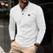 Cross-border Europe and America 2025 new Waffle spring sports men's POLO shirt lapel solid color long-sleeved golf fitness top