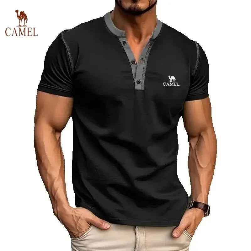 Men's embroidered high-quality cotton polo shirt new summer fashion casual breathable cool top