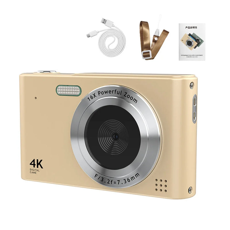 4K Digital Camera Camcorder 48MP Digital Video Camera 2.4" Screen 16X Digital Zoom Anti-shake Face Detection Beauty Effect