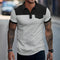 2025 new cross-border men's short-sleeved spliced waffle pocket POLO shirt lapel casual men's wear