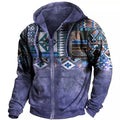 Men's Vintage Y2K Zipper Golf Hoodie 3D Jersey Sweatshirt Ethnic Pullover Fashion Jacket Long Sleeve Casual Clothing