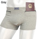 Men's Pockets Underwear Anti-Theft Briefs Boxer Panties Two Zippers Pockets Cotton Underpants Male Boxers Briefs Booty Shorts