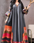 New Cross-Border Women's Clothing Amazon Digital Printing Loose-Fit Dress Middle East Long Kaftan In-Stock