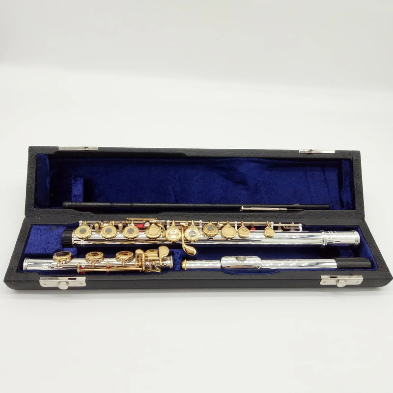 Music Fancier Club Flute 481 Engraving Hand Carved Keys Gold Plating Flutes B Leg Open Holes 17 Gold Keys
