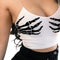 S-3xl Ladies Summer Camisole Bodycon Crop Top Hand Print Gothic Sexy Close Fit Low Cut Camisole Clubwear Four Colors Tank