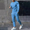 2025 Spring New Men's Casual Sport Two-pieces Fashion Solid Long Sleeve O-neck T-shirt and Sweatpants Suits Men Tracksuit Outfit