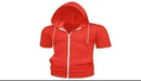New 2025 Men's Casual Sweatshirts Short Sleeve Hoodies Jacket Solid Slim Zip Man Sport Tops Comfotable Outdoor Clothes for Men