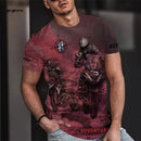 Vintage Men's T-Shirt 3D Biker Print Short-Sleeved T-Shirt Breathable Round Neck Tops Summer Men's Large Street Casual Clothing