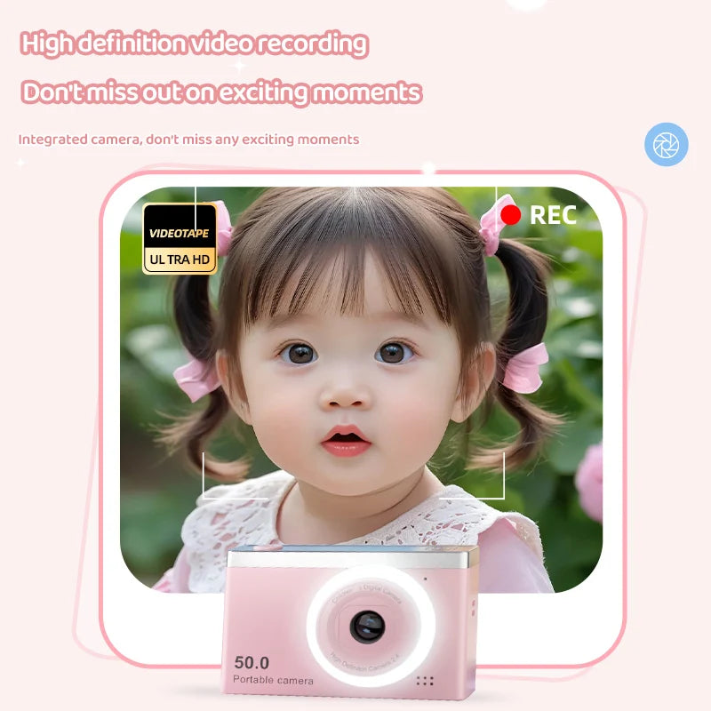 Digital Camera Travel Selfie Camara 2.4inch Screen 8X Zoom Digital Camera Kids Campus Selfie Mini Retro Cam with Fill Light