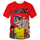 New fashion cartoon Gorillaz 3D printed T-shirt men's and women's casual hip-hop short-sleeved Harajuku style street T-shirt top