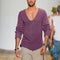 Oversized Loose Knitted Thin Sweaters for Men Fashion V-neck Long Sleeved Casual Knit Pullover Tops Men's Versatile Sweater Tops