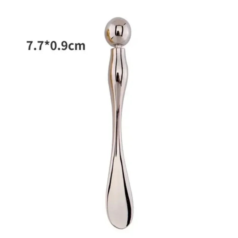 Face Lift Eye Massager Natural Jade Stone Steel Ball Beauty Tools Eye Cream Divided Scoop Massage Roller Silicone Makeup Stick