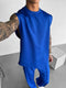 2025 Men's casual sleeveless crewneck suit, summer fashion all-match wide-leg pants trend sports street T-shirt two-piece set