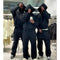 2025 European and American casual simple couple fashion hooded sweatshirt solid color loose sweatshirt sweatpants