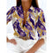 Women's Fashionable New Long-Sleeved Shirt 3d Stripe Print Single-Breasted Shirt Tops Autumn Comfortable Button Shirts Plus Size