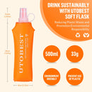 UTOBEST UTR203 250ml 500ml Soft Flask Folding Collapsible TPU Water Bottle for Running Hydration Pack Vest