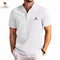 New High-end Embroidered Cotton and Linen Striped Henry Shirt for Men's Summer Casual Fashion Comfortable Breathable T-shirt Top