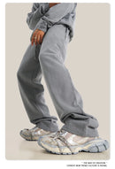 380g Men's Plus Size 100% Cotton Acid-Washed Casual Long Pants Jogger Sports Trousers Male High Quality Retro washing Sweatpant