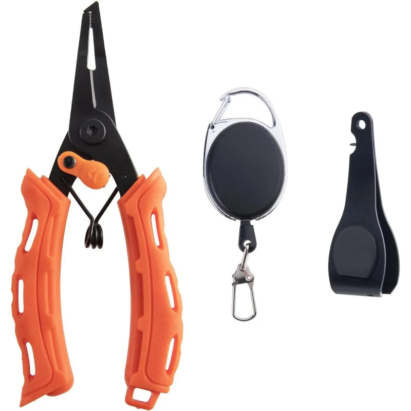 7 "fishing clamp set 420 stainless steel, line cutter, storage bag - Fishing clamp hook remover
