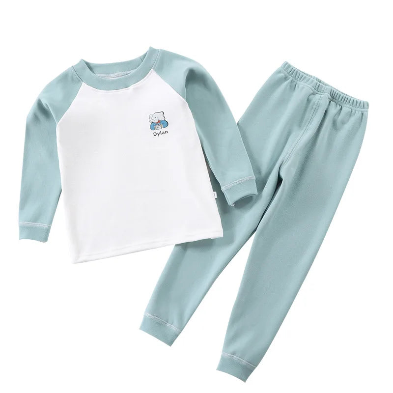 Children's velvet warm suit, autumn clothes and pants for big children, underwear for boys and girls, home clothes for babies Un