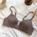 Women's Bras Sexy Seamless Wireless Ice Silk Bralette Gather Push Up Lingerie Thin Smiple Style AB Cup Deep V Female Underwear