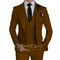 Men's Khaki Formal 3 Piece Groomsmen Wedding Elegant Tuxedo Suit with Fitted Lapel (blazer + vest + pants)