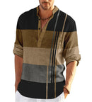 Men's First POLO Shirt Striped Color Contrast Design Light Comfortable Breathable Fashion Long Sleeve Spring And Autumn Style