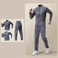 Mens Sweatsuits Set Running Suit with Phone Pocket Autumn Winter Quick-Drying Professional Run Fitness Training Clothing for Men