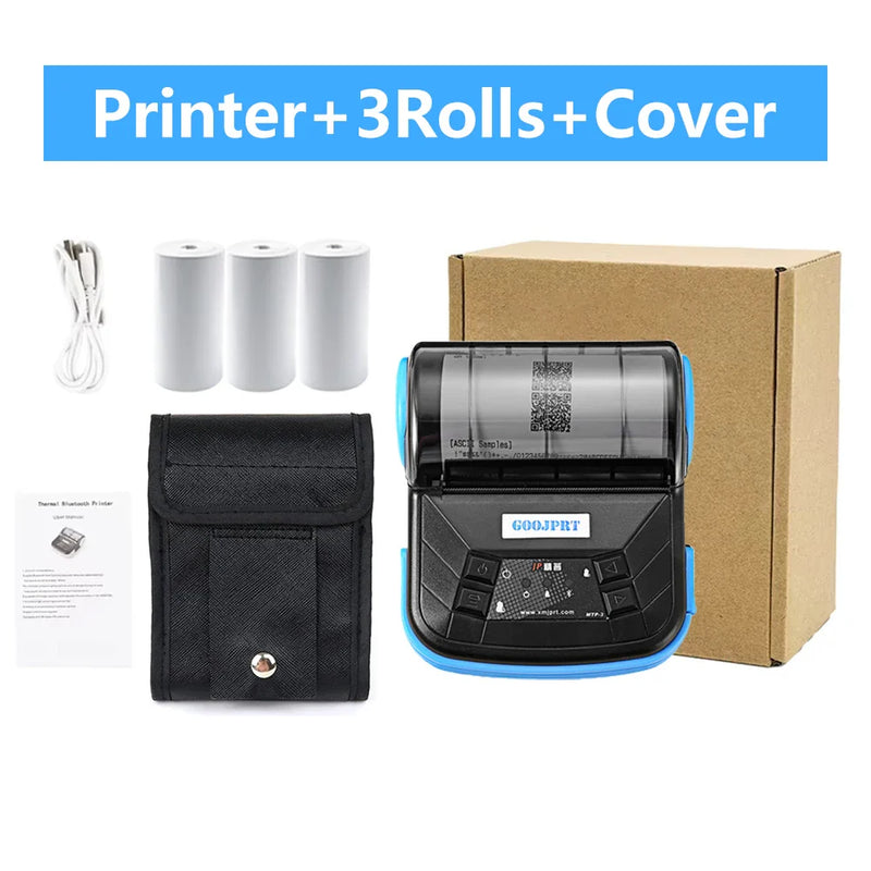 GOOJPRT 80mm Mini Thermal Receipt Printer Portable Mobile Ticket Bill Printer For Android IOS Windows Wireless Bluetooth Printer
