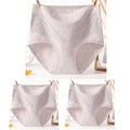3pcs Cotton Women Panties Lady Plus Size Underwear Lace High Waist Briefs Breathable Solid Color Female Lingerie