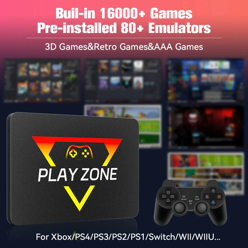 PlayZone 1TB Portable External Game SSD Handheld Game Console For Xbox/PS4/PS3/PS2/Switch Built-in 16000 Games For Win PC/Laptop