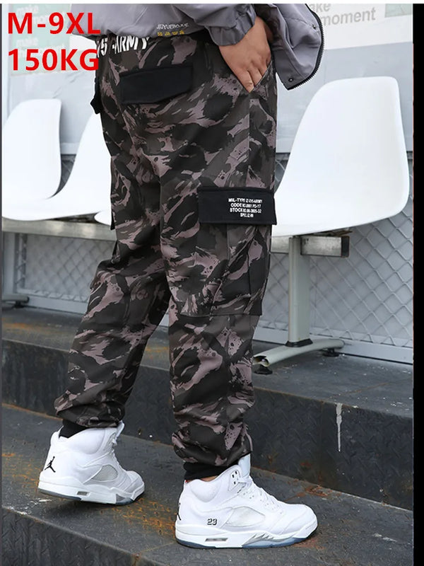 150KG 9XL Camouflage Cargo Pants 8XL Plus Size Joggers Men Trousers 7XL 6XL Camo Male Cotton Loose Sweatpants Stretched Clothes