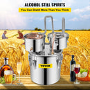 VEVOR 3/5/8/13.2 Gal Alcohol Brewing Distiller DIY Moonshine Apparatus Stainless Steel Still Whisky Beer Brandy Home Appliance