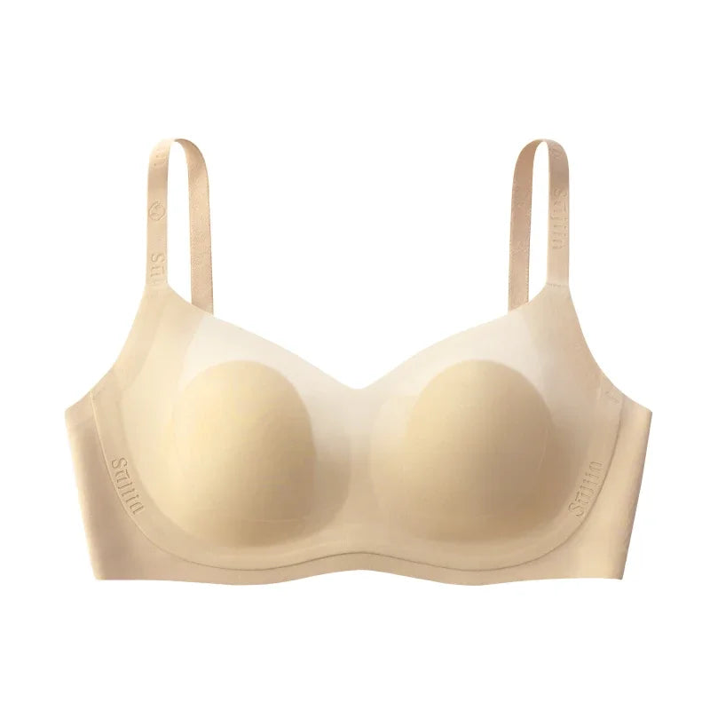 SUJIIN Wireless Bra for Big Breasts Women Push Up Full-Coverage Large Size Bra Ladies Seamless Comfort Smoothing Bralettes MX313